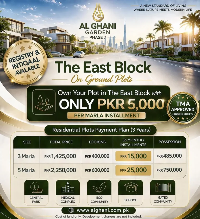 al ghani garden east block payment plan