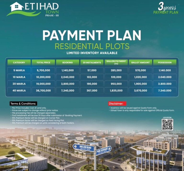 Etihad Town Phase 3 Payment Plan Updated