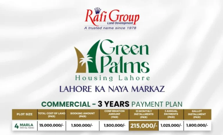 Green palms Housing New Commercial Payment Plan