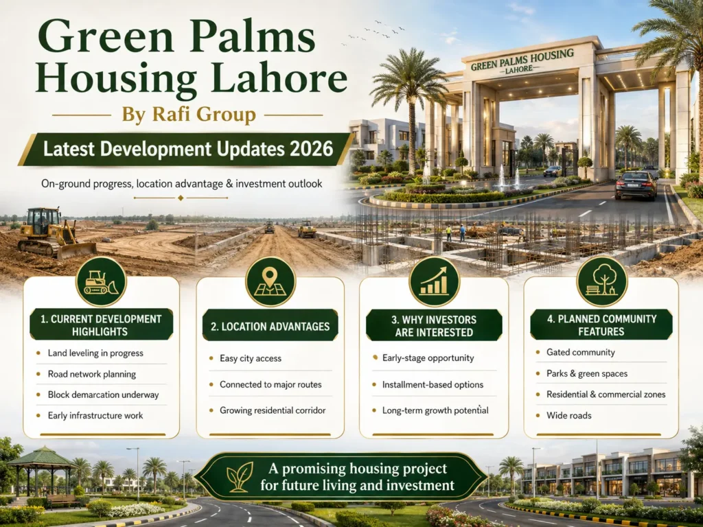 green palms housing lahore by rafi group updates